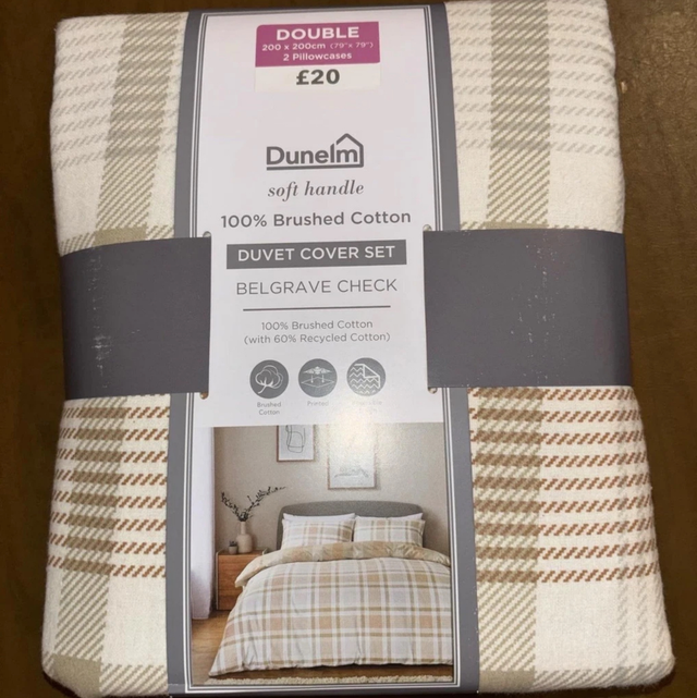 Dunelm Belgrave 100% Brushed Cotton Double Bed Set