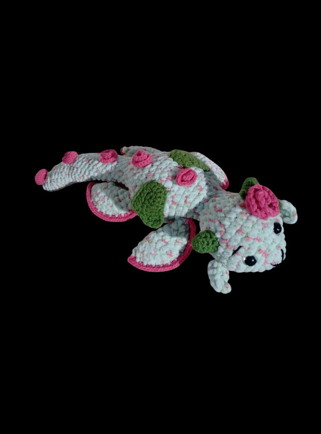 Peluche dragon fleuri