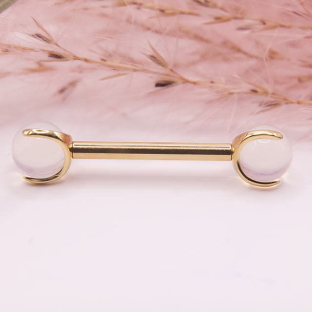 Barbell Pierres Naturelles Opalite 