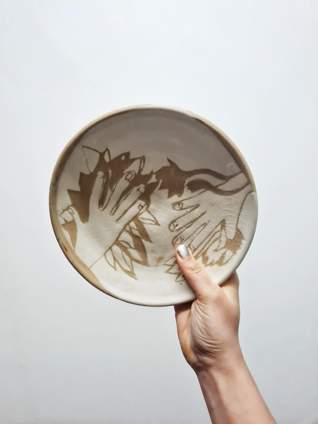 Assiette &quot;cueillir et offrir des fleurs&quot;