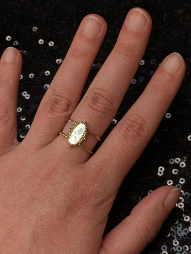 Bague nacre ellipse