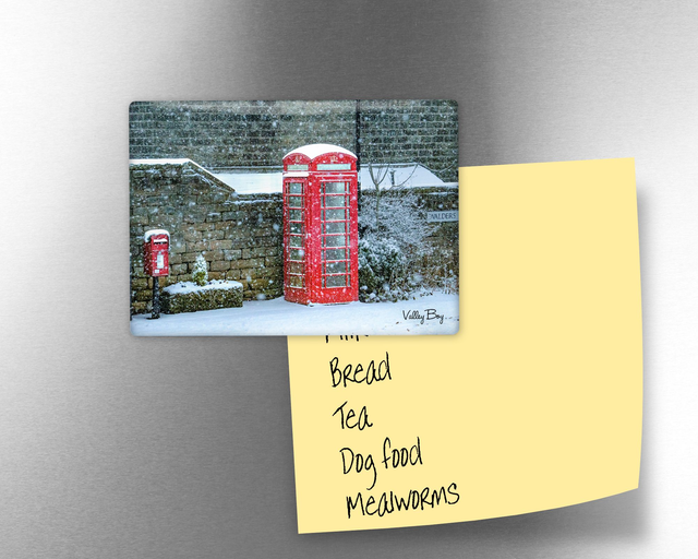"Snow at the Telephone Box in Bolsterstone" Fridge Magnet  