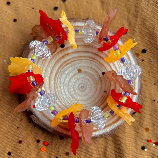 Leaf and Pumpkin Bracelet