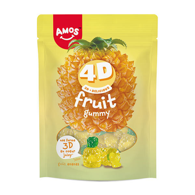Sachet Amos 4D Fruit Gummy Ananas 120g
