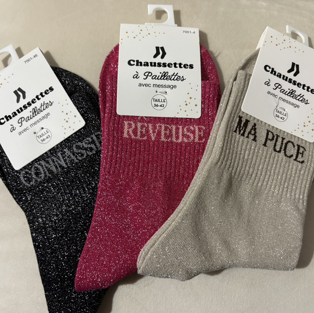 Chaussette à paillettes lot 12