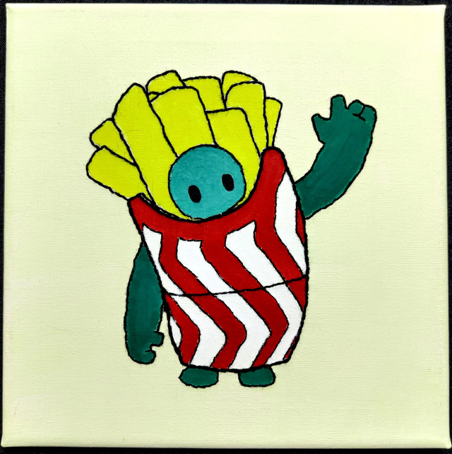 Toile brodée  skin frites Fall Guys