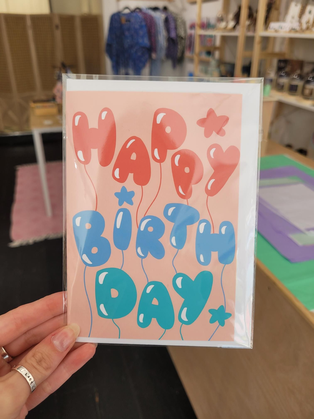 Happy Birthday Balloons Greetings Card - NW-003
