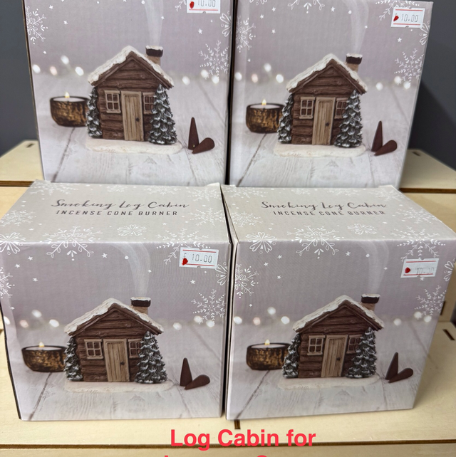 Log Cabin for Incense Cones. 