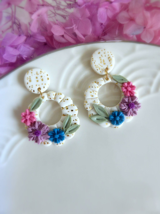 Boucles d'oreilles couronnes - Fleurs de Lumière