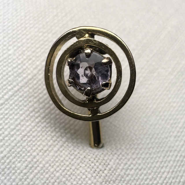 Edwardian Amethyst target stick pin