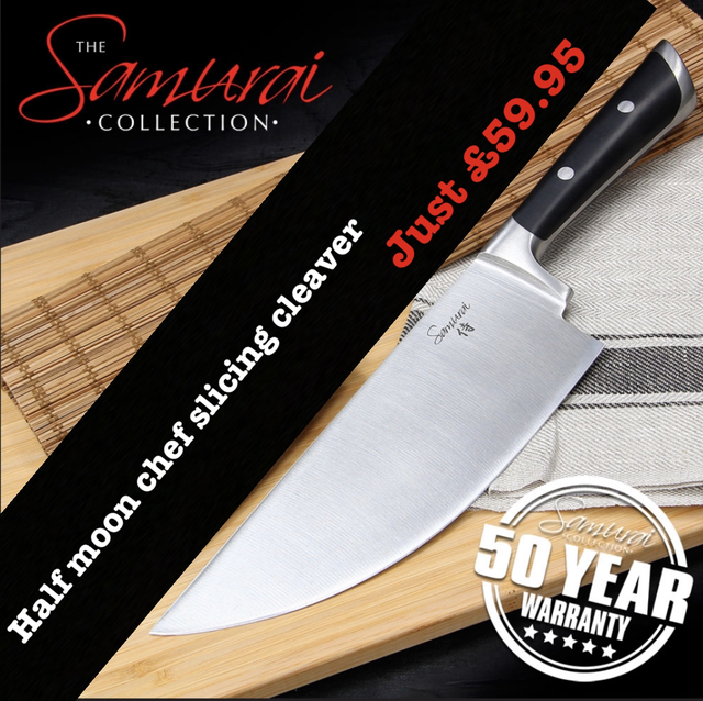 Half moon (B) chef cleaver samurai collection (free postage)