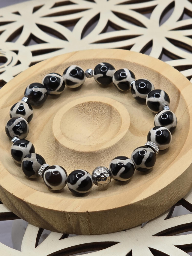 Bracelet Agate du Tibet en 1 cm 