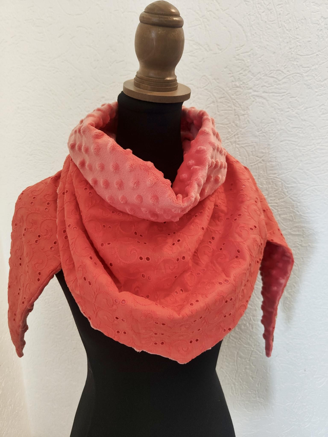 Chèche chaude broderie Corail 