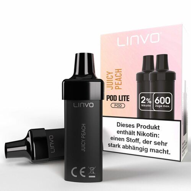 LINVO POD LITE KIT - PREFILLED PODS (2 STÜCK) - JUICY PEACH - 20MG/ML // STEUERWARE
