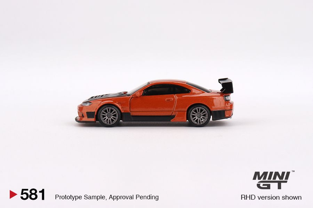 MGT00581 Mini GT 1/64 Nissan Silvia S15 D-MAX Metallic Orange (RHD)							