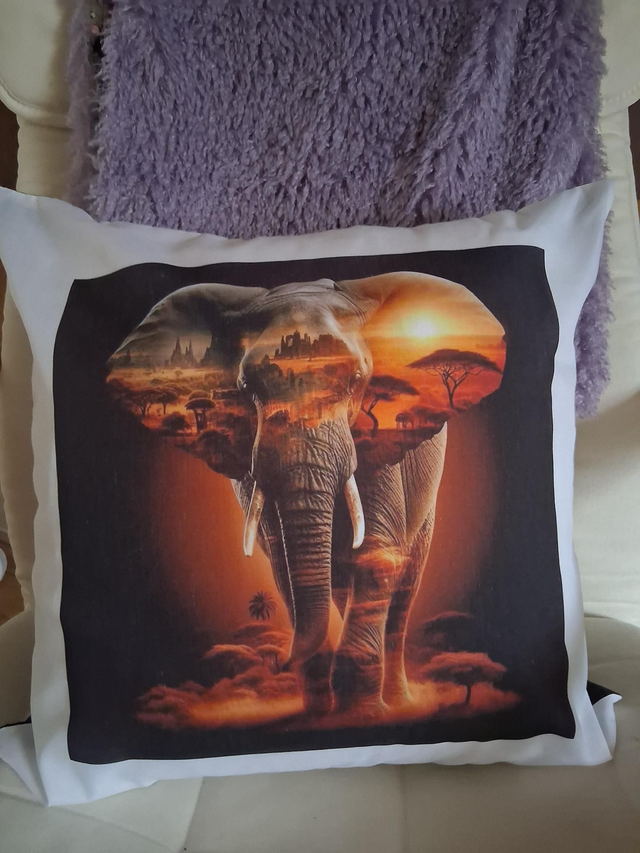 Elephant Cushion 18" 🐘 