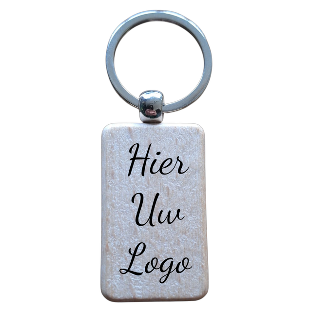 Houten sleutel hanger met Logo