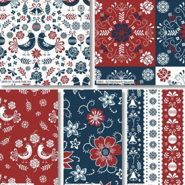 Scandi Christmas Fat Quarter 5 pack