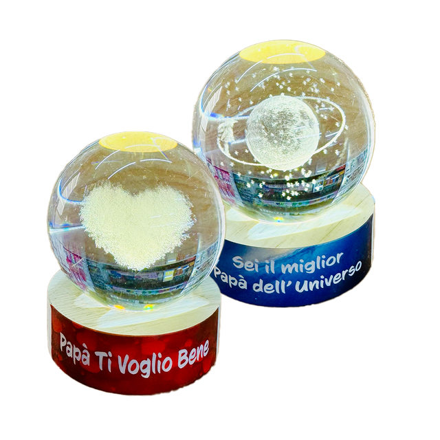 Lampada LED Sfera Cristallo Papà
