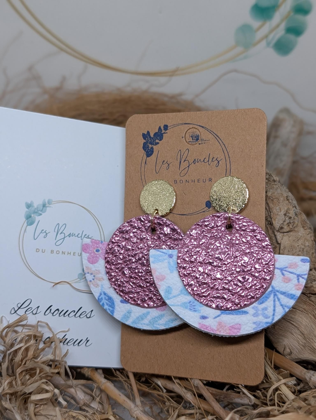 Boucles d'oreilles Dona rose fleurie do009