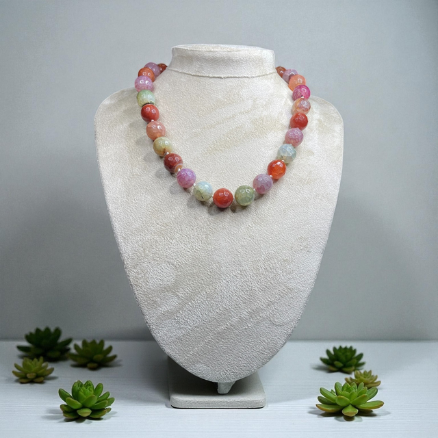 Multicolour agate necklace