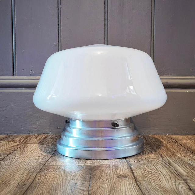 Opaline art deco ceiling light