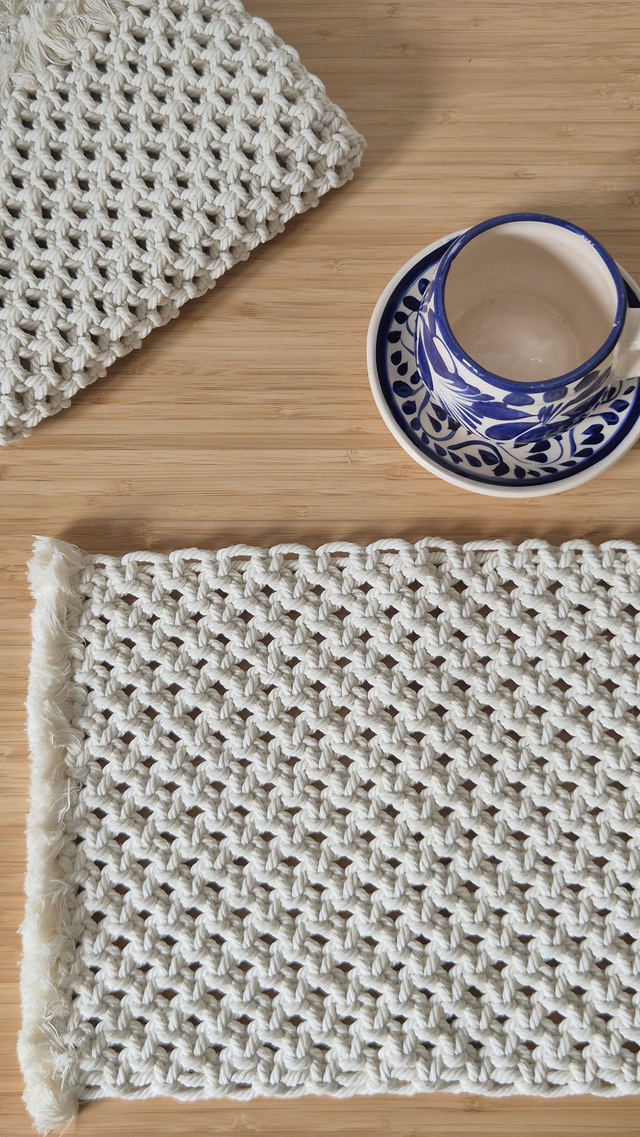 Set de table rectangulaire – Coton blanc cassé, coton français