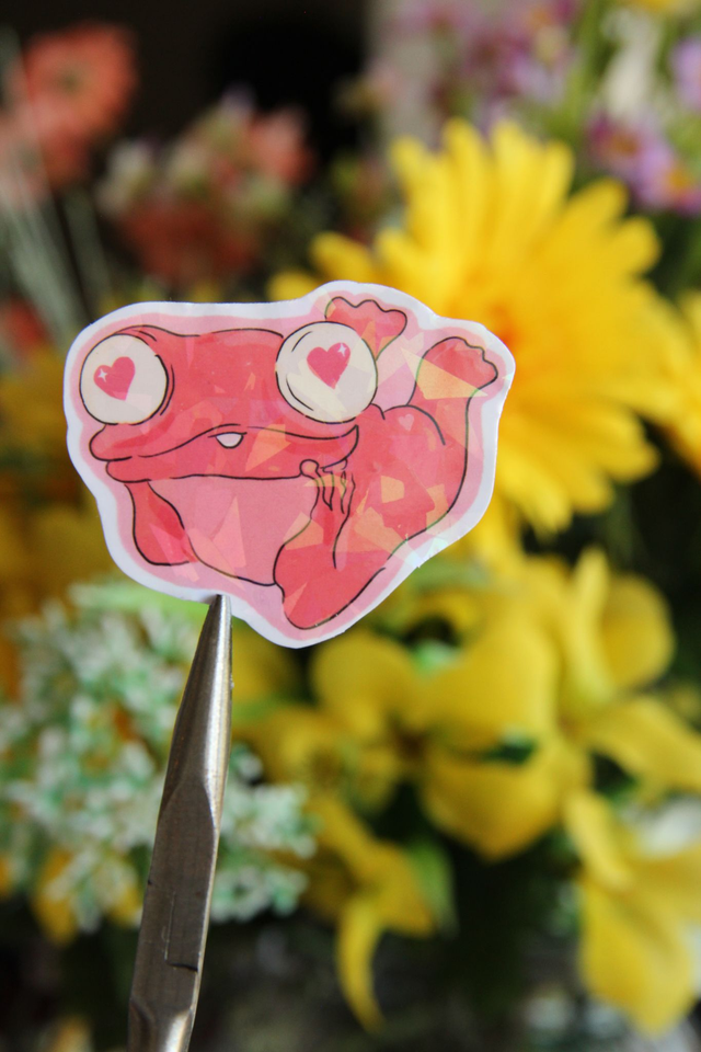 Sticker Grenouille - Frog In love rouge