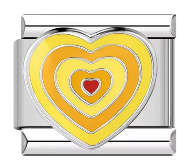 Charm Corazón Tonos Amarillos