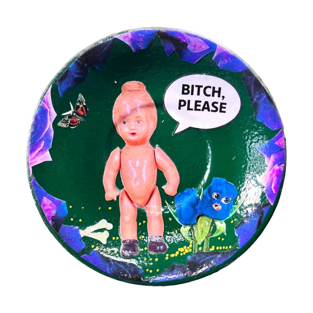 &quot;Bitch, Please&quot; Dark Green Upcycled Trinket Dish - House of Frisson