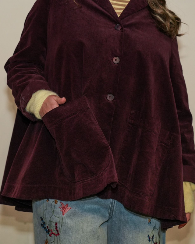 Giacca svasata velluto