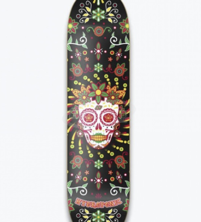 Hydroponic Mexican Skull Black Catrina 8.25’’ Skateboard Deck