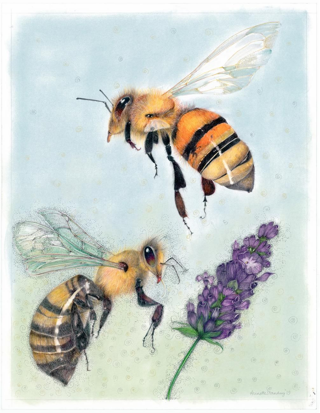 Beevering Away Original SOLD