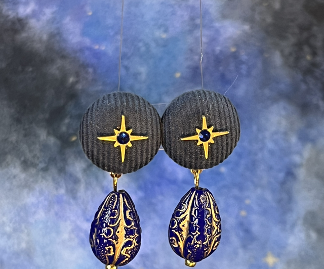 Mini Sidonie velours bleu pendantes