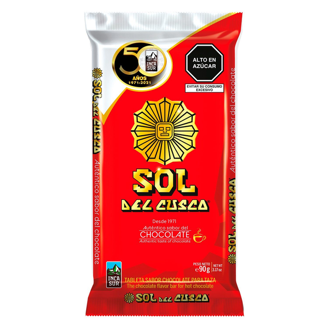 Inca Sur Chocolate Sol Del Cuzco 90gr 