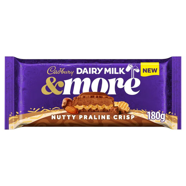 Cadbury Dairy Milk &amp; More Nutty Praline Crisp 180g