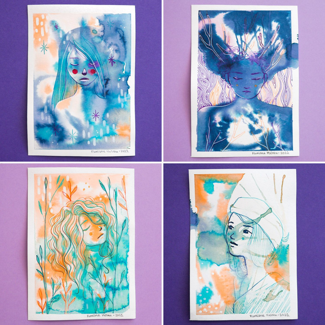 ENCRES // mini originaux A6 (01 à 04)