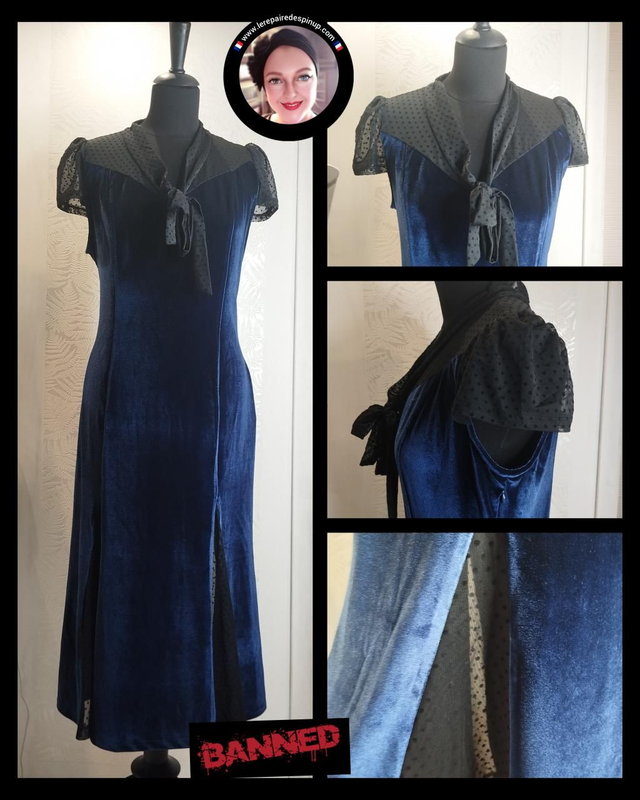 Robe Banned Blue Sensation Midi 1940s T44/48