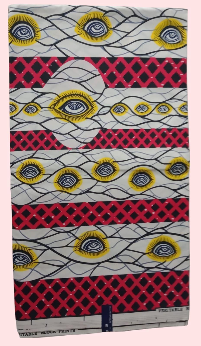 "Les Yeux de ma Rivale" Tissu Wax Africain – 6 Yards (≈ 5,48 m) – Qualité Supérieure