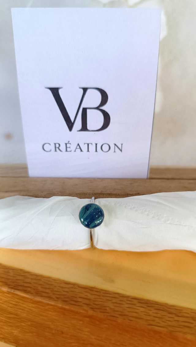 Bague ronde bleue 8mm