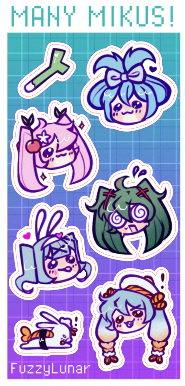 "Many Mikus!" Sticker Sheet