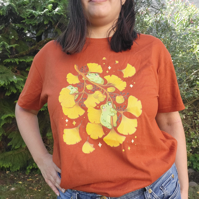 T-shirt Grenouille ginkgo