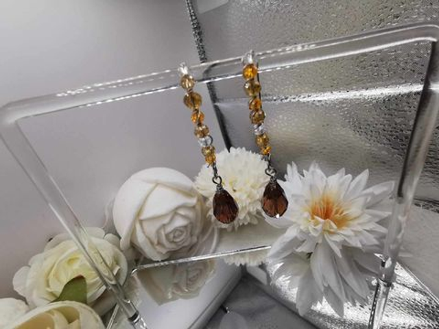 Boucles d'Oreilles en Acier Inoxydable et Swarovski (grandes)