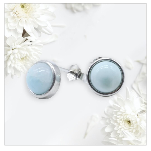 "Larimar" - Boucles d'oreilles argent 925 ronde