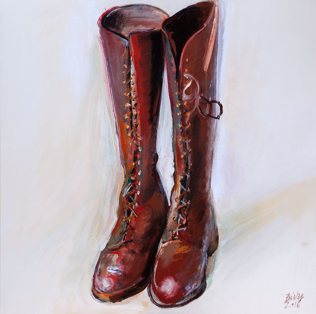 Les bottes rouges 80X80cm