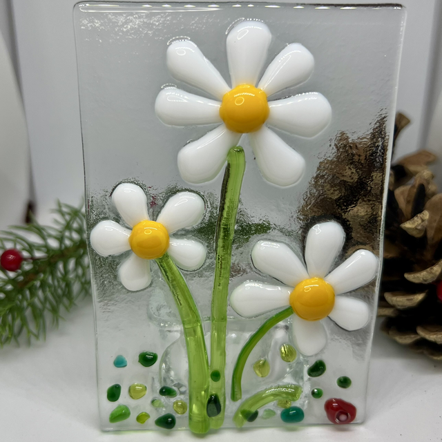 Daisy Fused Glass Tealight