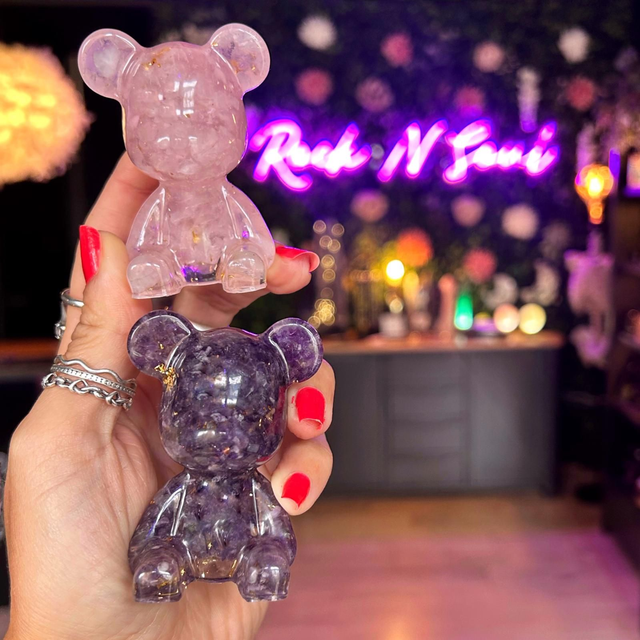 Large Crystal Chip Teddy (set in resin)