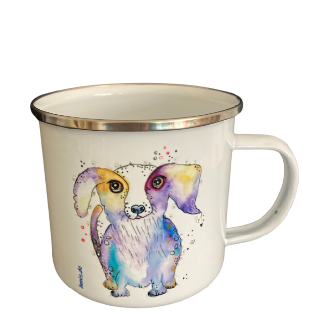 Emailletasse "Hund"