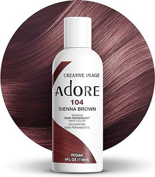 Adore Shining Semi Permanent Hair Colour 118ML (104 SIENNA BROWN )