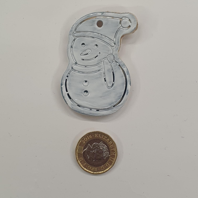 Icy Snowman bobble hat hanging decoration 